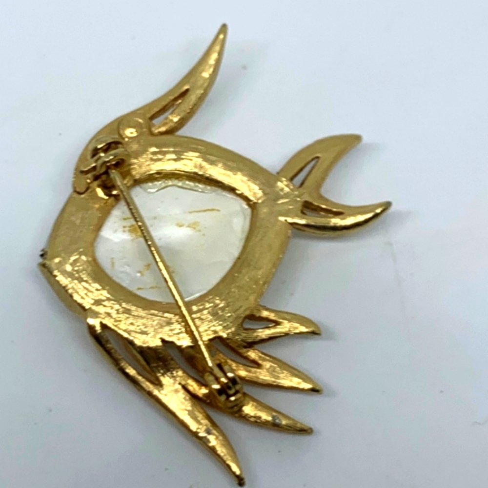 Fish brooch vintage goldtone - Picture 11 of 14